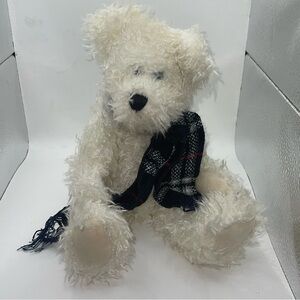 White vintage Boyd’s bear wearing scarf‎